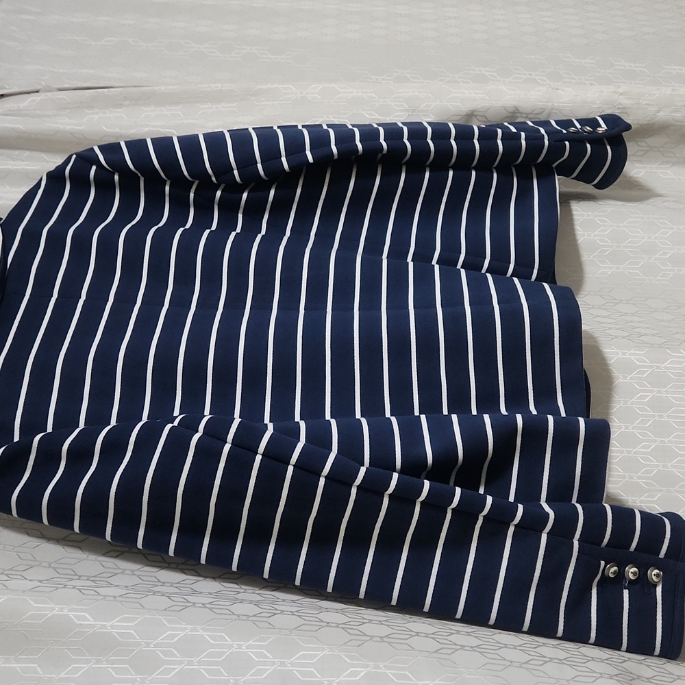 Charter Club Navy and White Striped Blazer - Picture 13 of 14